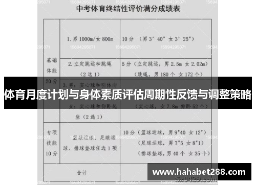 体育月度计划与身体素质评估周期性反馈与调整策略